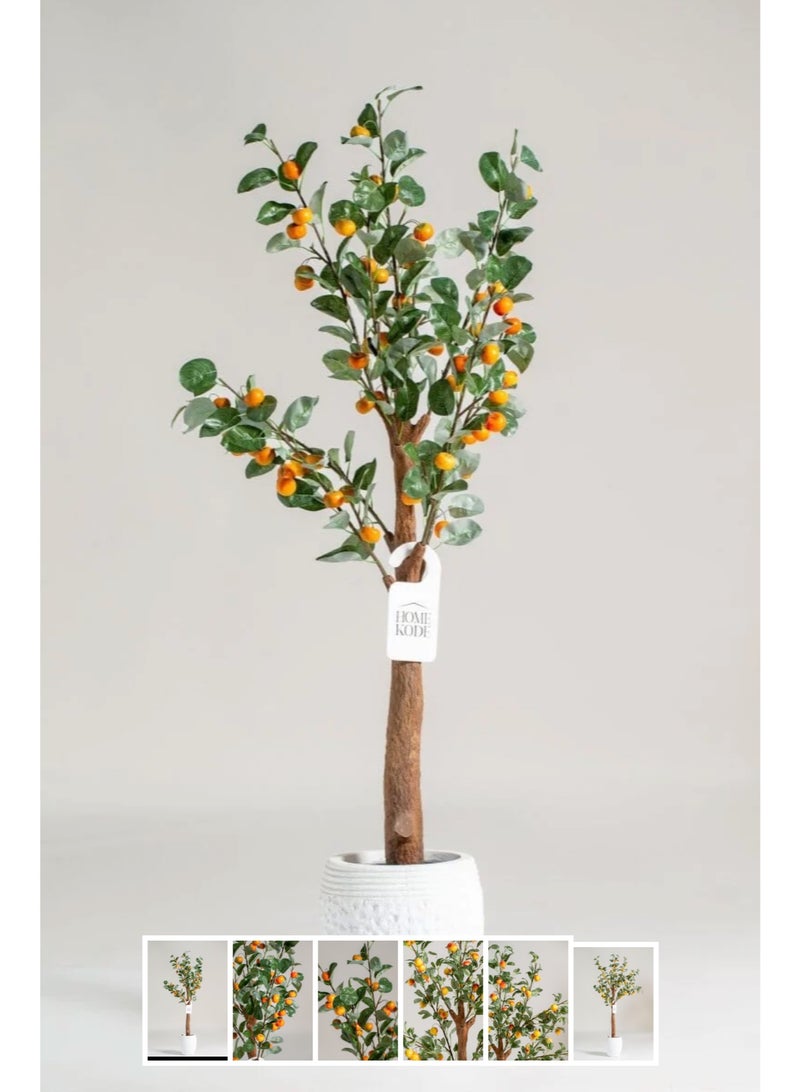 Mandarin Orange Artificial Plant (140CM)  POT INCLUDED - Image 1