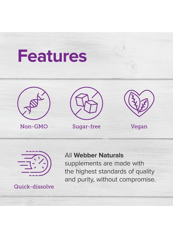 Webber naturals Vitamin B12 5000 Mcg 60 Fastmelting Quick Dissolve Tablets Supports Energy Production And Metabolism Gluten Free Nongmo Vegetarian  - Image 2