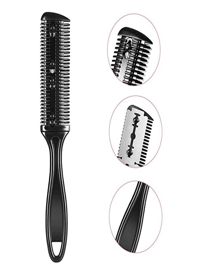 COSLUXE Professional Razor Comb with 2 Pieces Razors, Hair Cutter Comb Cutting Scissors, Double Edge Razor, Hair Thinning Comb Slim Haircuts Cutting Tool (PACK OF 6 Pcs) - Image 3