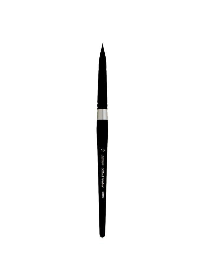 Silver Brush Limited 3000S-16 Black Velvet Round Paintbrush for Watercolor, Gouache, Inks, & Dyes, Size 16, Short Handle - Image 1