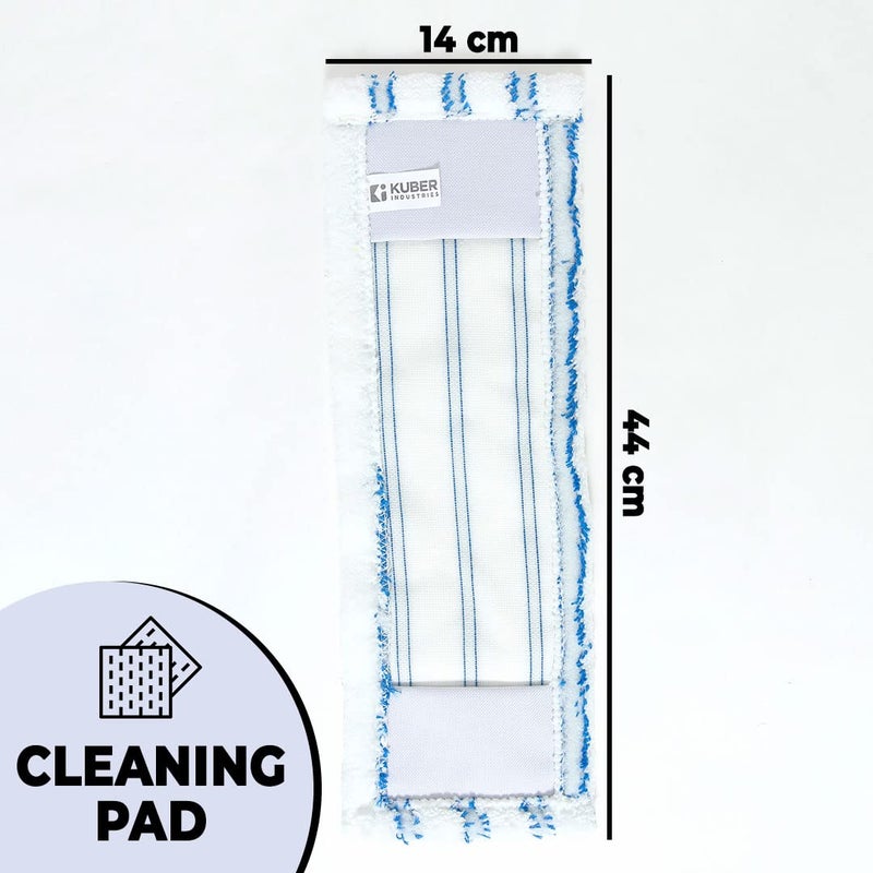 Kuber Industries Microfiber Floor Cleaner Mop Refill|Durable & Long Lasting |Extra Thick Microfiber For Deep Cleaning|Multi Utility Floor Cleaner Mop For Homes|Blue - Image 2