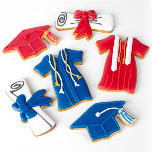 KELOFKO Graduation Cookie Cutters Set 3 Pieces, Stainless Steel Graducation Cap Cookie Cutter, Diploma, Graduation Gown Dress Cookie Cutter for Graduation Celebration Party - Image 4
