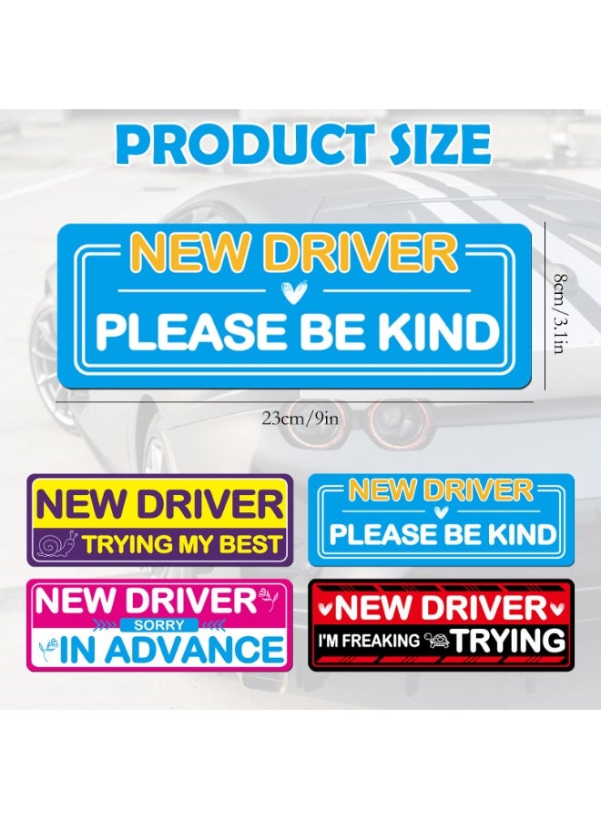 Halamodo 4Pcs Student Driver Magnetic Car Stickers for Beginners, New Magnetic Student Driver Stickers Signs for Car, Bumper Safety Decoration Supplies, Suitable for Students and Novices as Auxiliary Equipment - Image 2