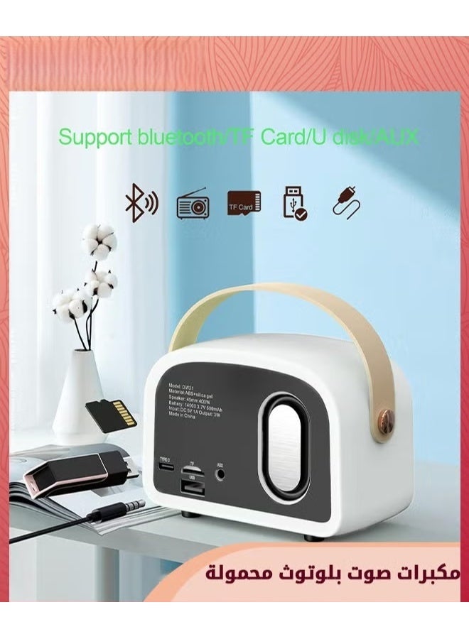 Retro Bluetooth Speaker,Wireless Vintage Speaker For Android/iOS Devices,Portable Bluetooth Speaker Supports FM/TF Card/AUX,Old Fashion Style For Kitchen Desk Bedroom Office Outdoor,Beige - Image 5