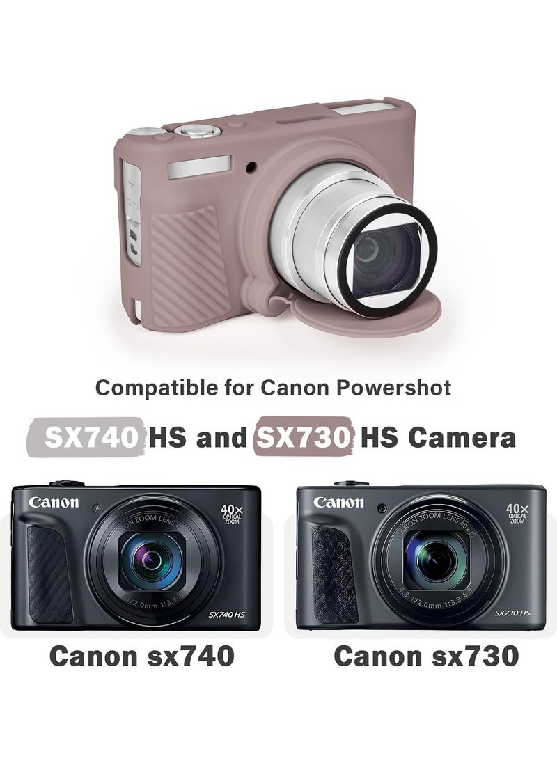 Generic Silicone Camera Case for Canon PowerShot SX740 SX730 Digital Camera SX740 Camera Soft Case Cover Rubber Camera Sleeve with Removable Lens Cover  - Image 2