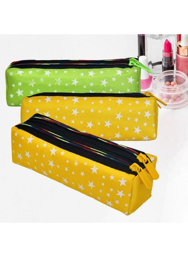 Hearts Makeup Pouch|Rexine Cosmetic Pouch|Jewellery Utility Pouch|Toiletry Pouch For Girls|Travel Makeup Pouch For Girls|Storage Makeup Bag|Star Makeup Pouch|Pack Of 3|Multi - Image 1