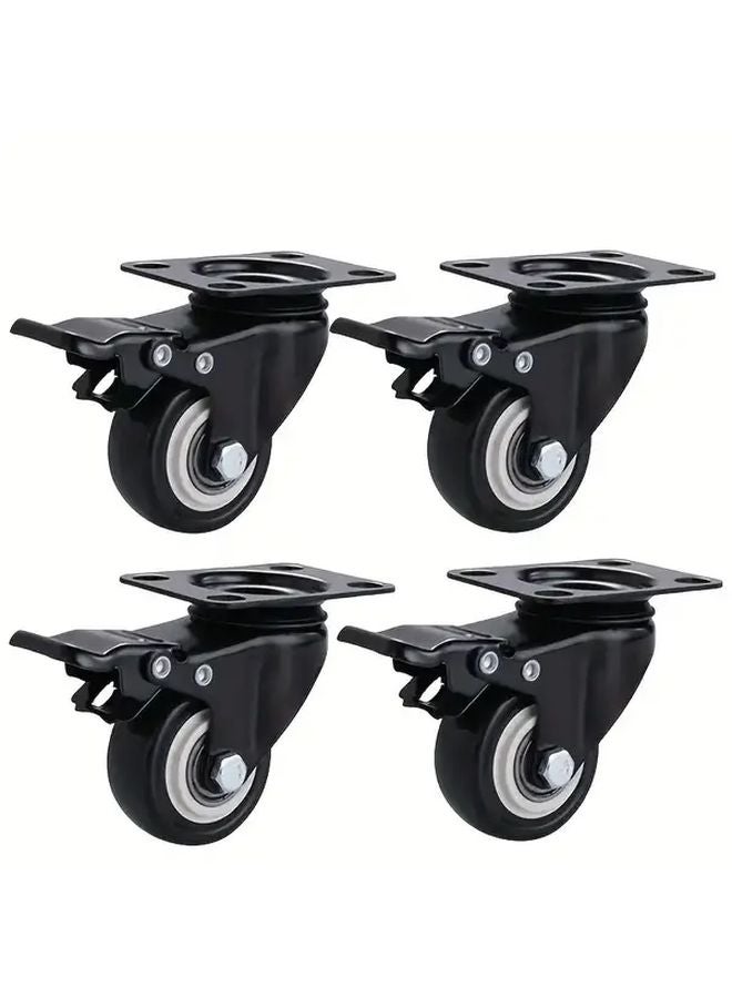 4Pcs 1 5 Inch Heavy Duty Industrial Swivel Casters With Brake Universal Wheel - Image 2
