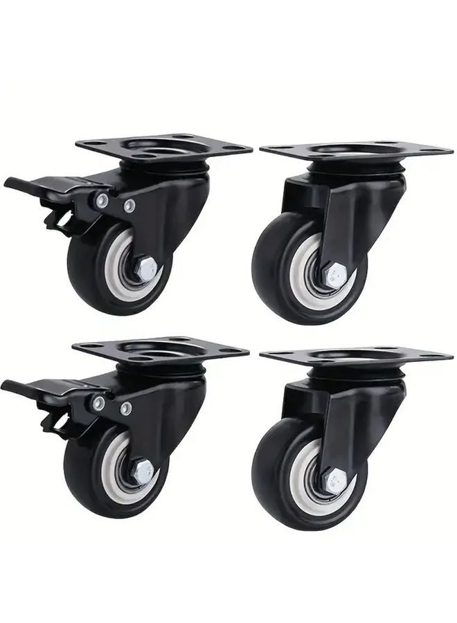 4Pcs 1 5 Inch Heavy Duty Industrial Swivel Casters With Brake Universal Wheel - Image 4