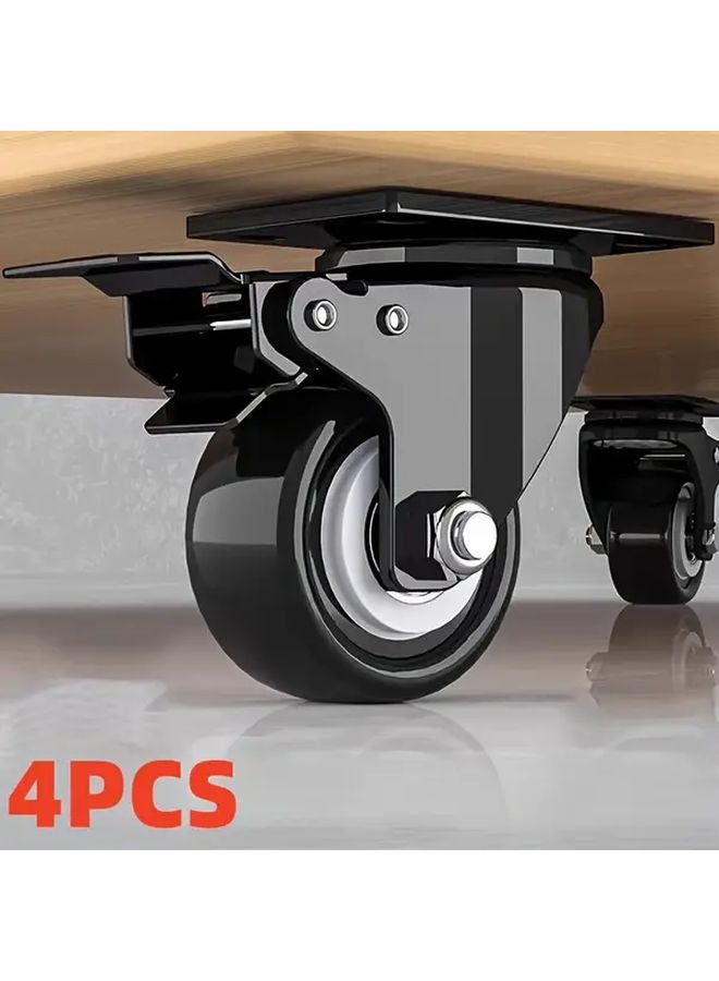 4Pcs 1 5 Inch Heavy Duty Industrial Swivel Casters With Brake Universal Wheel - Image 3