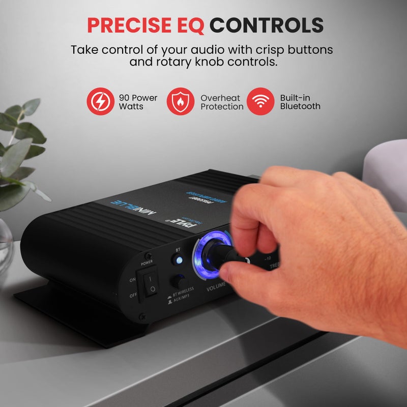 Pyle مضخم صوت بلوتوث مدمج صغير من بايل هوم PFA330BT بقوة 90 واط (PYLPFA330BT) - Image 4