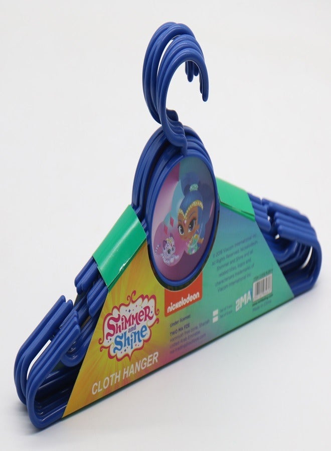 nickelodeon NICKELODEON Plastic Hanger Kids 6Pcs Set 33Cm Shimmer & Shine- Blue Color  - Image 3