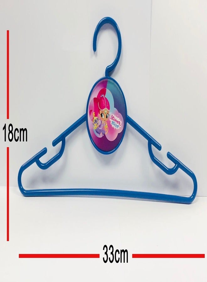 NICKELODEON Plastic Hanger Kids 6Pcs Set 33Cm Shimmer & Shine- Blue Color