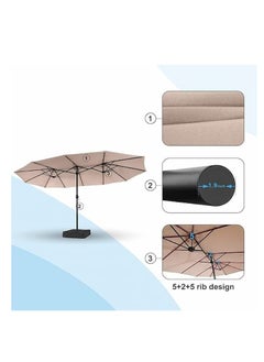 Cool Baby Style COOLBABY 15ft Reversible Patio Umbrella for Garden Beach, Extra Large Umbrella with Crank, Includes Umbrella Base  - Image 5