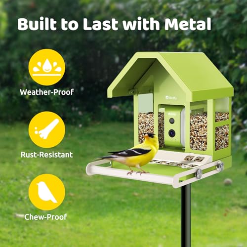 Birdfy Smart Bird Feeder with Camera Durable Metal Feeders for Outdoors AutoIdentify Record Video Instant Alert Live Bird Watching Camera Solar Gifts for Backyard Birder AI Lifetime Free - Image 3