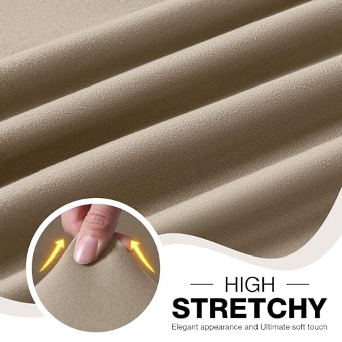 TAOCOCO Recliner Chair Covers Stretch Polyester Fabric 3-Piece for Large Recliners, Soft, Breathable and Skin-Friendly Furniture Protector Fits Most Recliner Sizes (Taupe) - Image 2