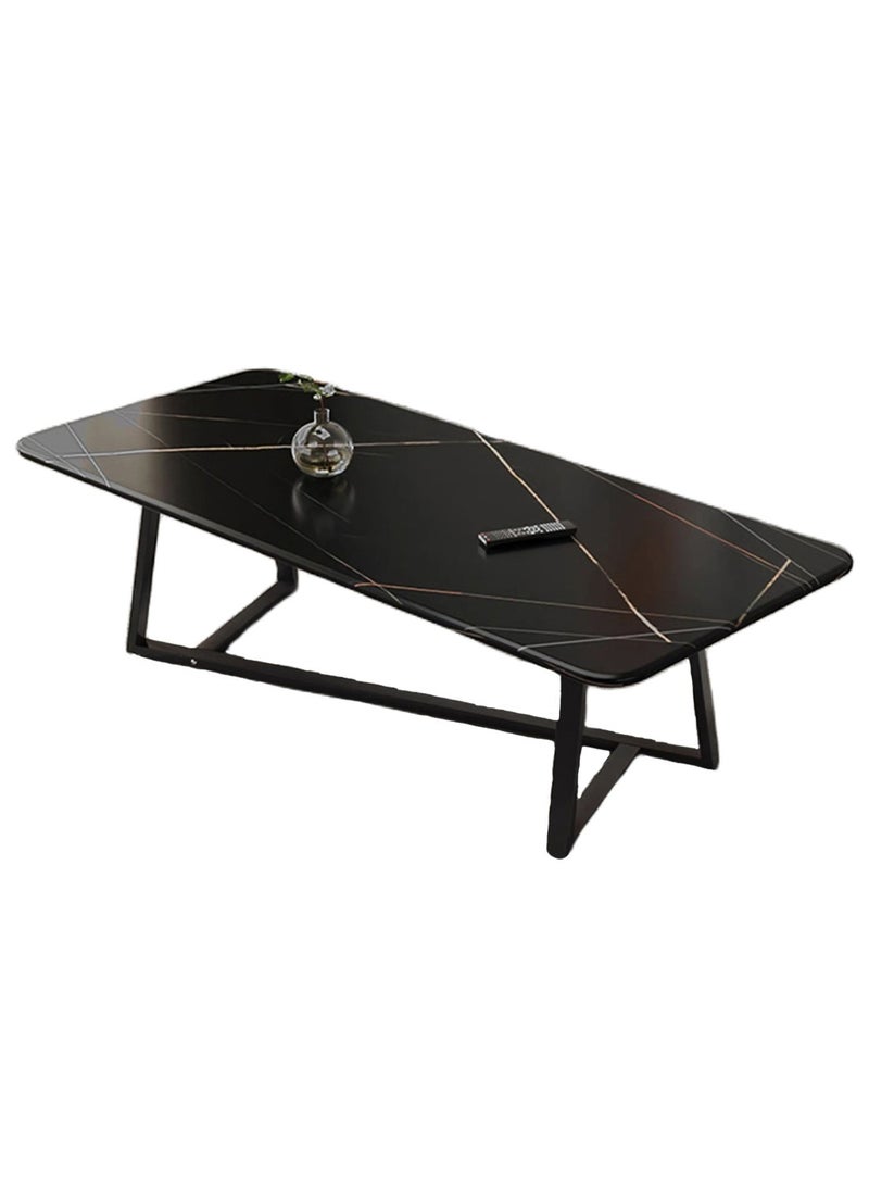 Rectangular Coffee Table with Steel Frame Legs and Stylish Large Desktop, Stable Load-bearing Light Luxury Creative Tea Table, Suitable for Living Room, Office and Reception Room 120 x 60 x 45 cm - pzsku/ZA9F32F66931719BB0D8CZ/45/_/1704169635/7ed5cf53-a63f-4e38-a2b6-12a0b9c0a9ba