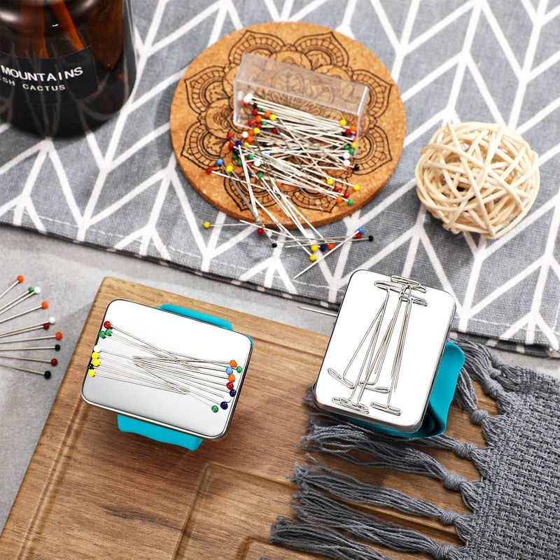 WILLBOND Magnetic Wrist Sewing Pincushion with 100 Pieces 1.5 Inch Ball Head Sewing Pins Set Wrist Magnetic Pin Holder Gift Supplies(Blue) - Image 5