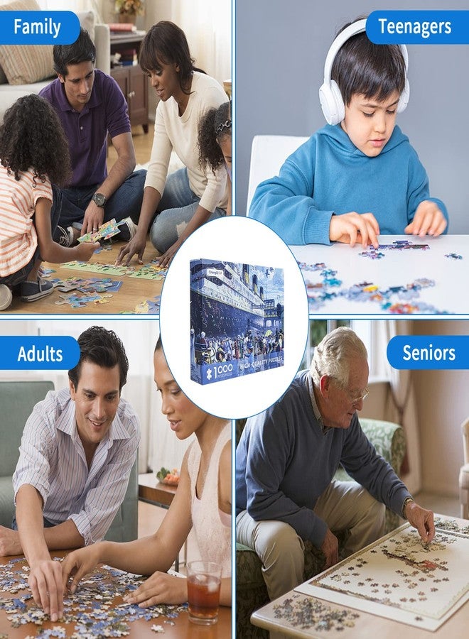 CHengQiSM 1000 Pieces Jigsaw Puzzles for Adults R.M.S. Titanic Puzzles Cruise Ship Oil Painting Jigsaw Puzzle Challenging Puzzles Intellectual Educational Game Toys for Kids Teens - Image 4