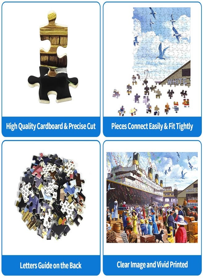 CHengQiSM 1000 Pieces Jigsaw Puzzles for Adults R.M.S. Titanic Puzzles Cruise Ship Oil Painting Jigsaw Puzzle Challenging Puzzles Intellectual Educational Game Toys for Kids Teens - Image 2