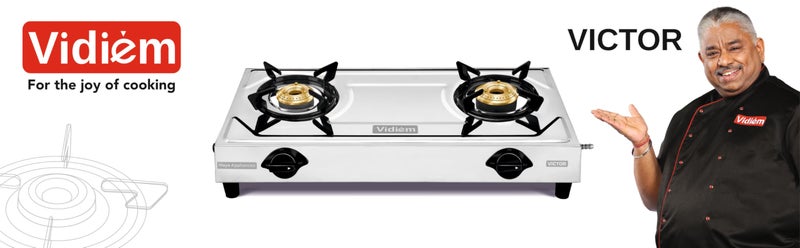 Vidiem Victor Stainless Steel Gas Stove 2 Burner| Brass Burners | Mirror Finish | Large Cooking Space | Anti-Rust | High Efficiency | ISI Certified | 5 Year Warranty - Image 3
