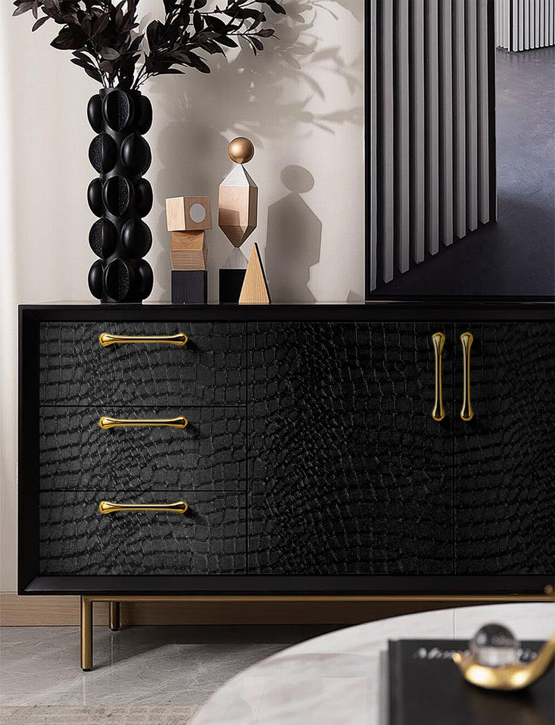 Micpolo Peel and Stick Wallpaper Black Crocodile Wall Paper Modern Textured Self-Adhesive Removable Contact Paper Thicken Waterproof Easy to Clean Decorative for Bedroom Bathroom Film 118 "x15.75 - Image 5