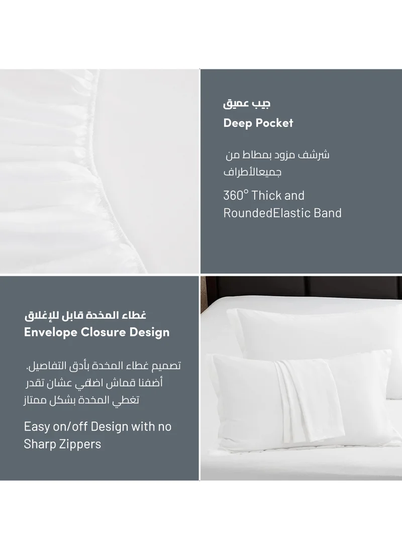 Donetella Bedding Fitted Sheet - Fits 120x200 Cm For Twin Bed 2 Pcs (1 Fitted Sheet and 1 Pillowcase) - 30 Cm Deep Pocket - Solid Bed Sheet