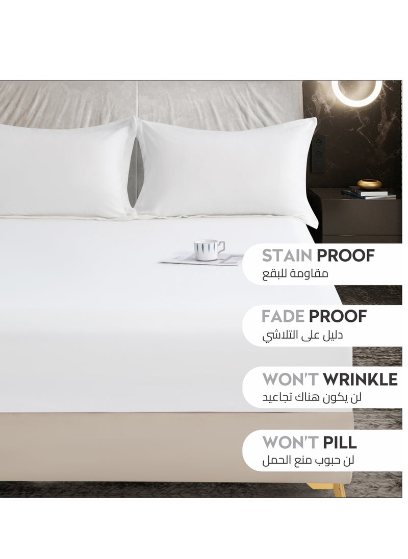 Donetella Bedding Fitted Sheet - Fits 120x200 Cm For Twin Bed 2 Pcs (1 Fitted Sheet and 1 Pillowcase) - 30 Cm Deep Pocket - Solid Bed Sheet  - Image 4
