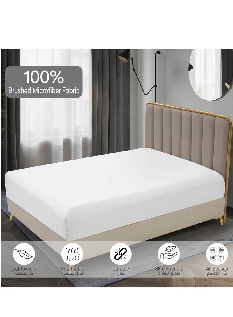 Donetella Bedding Fitted Sheet - Fits 120x200 Cm For Twin Bed 2 Pcs (1 Fitted Sheet and 1 Pillowcase) - 30 Cm Deep Pocket - Solid Bed Sheet