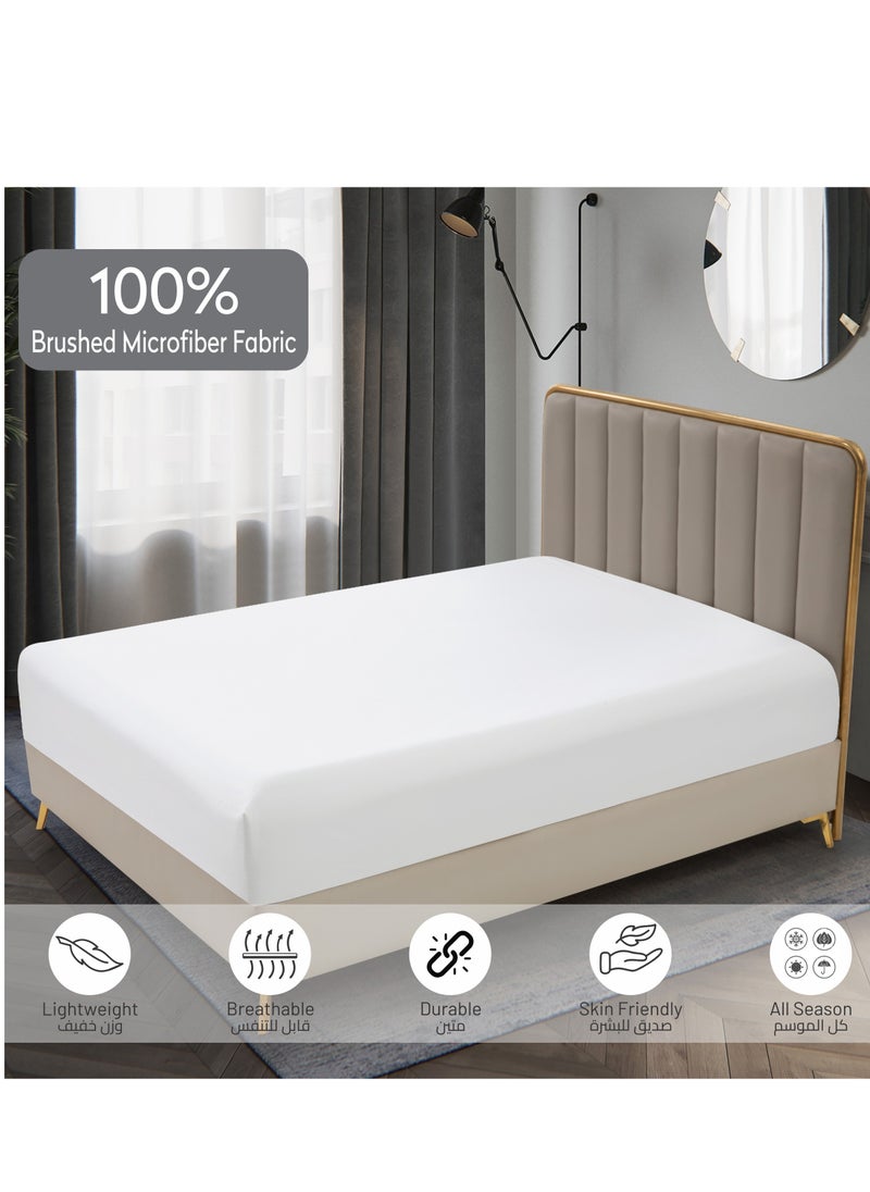 Donetella Bedding Fitted Sheet - Fits 120x200 Cm For Twin Bed 2 Pcs (1 Fitted Sheet and 1 Pillowcase) - 30 Cm Deep Pocket - Solid Bed Sheet  - Image 5
