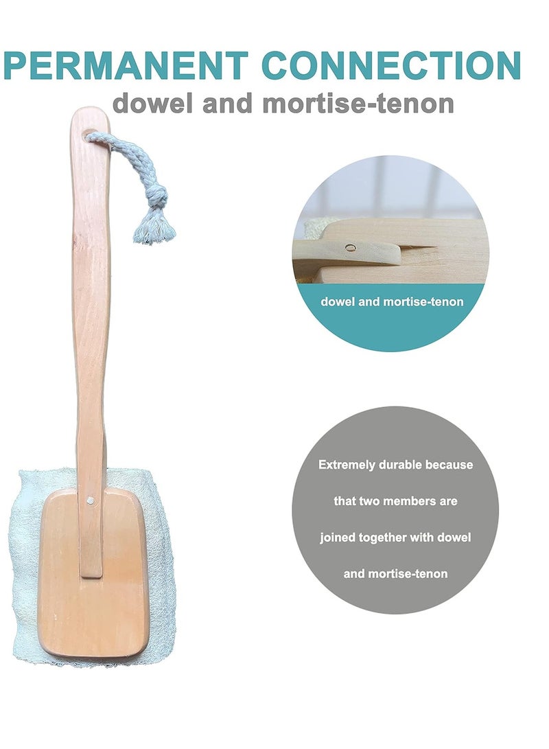 Mr.Cui'shop 2 Pack Natural Exfoliating Loofah luffa loofa Bath Brush On a Stick - with Long Wooden Handle Back Brush for Men & Women - Shower Sponge Body Back Scrubber - Image 4