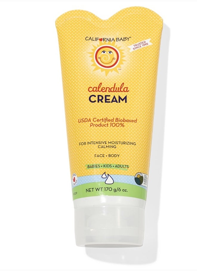 California Baby Calendula Cream | Lavender Scent | Soothing Baby Cream | Allergy Friendly | Plant-based | Soothes and Moisturizes Irritated, Dry Skin on Face and Body | 170g / 6oz  - Image 1