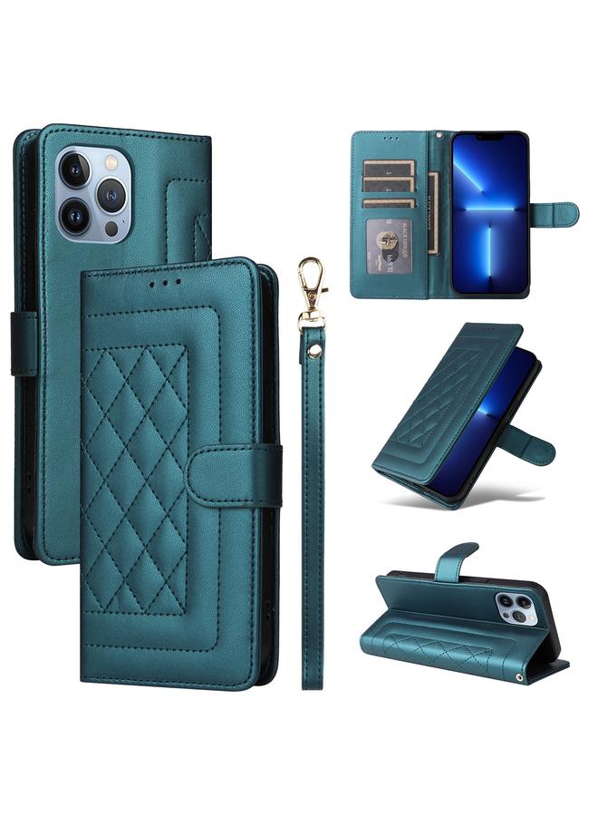 Zaboon Case For iPhone 13 Pro Max Diamond Lattice Leather Flip Phone Case - Image 1
