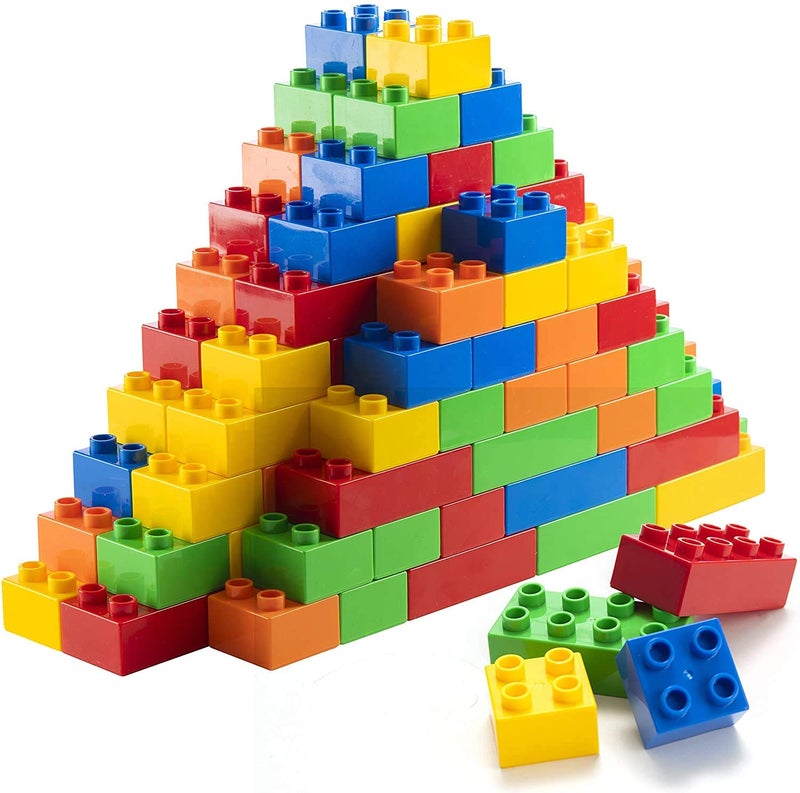 Prextex PREXTEX 150Piece Building Blocks Set for Kids  5Color Building Bricks for Toddler Development Creativity and Motor Skills  Toys for Boys and Girls  Compatible with Major Brands 