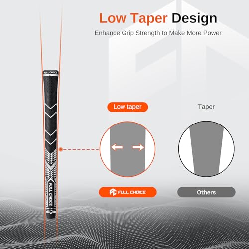 Full Choice Rubber Golf Grips 13 Pack, High Traction and Feedback, Non-Slip, Advanced Texture Control, 13 Grips Set, white, Standard Size, RG01 Golf Club Grips - Image 4