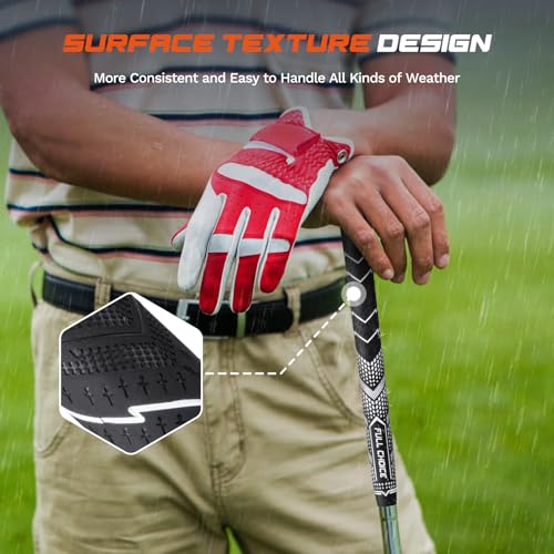 Full Choice Rubber Golf Grips 13 Pack, High Traction and Feedback, Non-Slip, Advanced Texture Control, 13 Grips Set, white, Standard Size, RG01 Golf Club Grips - Image 3