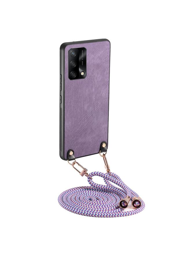 S-TOP Case For OPPO F19 / A74 4G Vintage Leather PC Back Cover Phone Case with Crossbody Strap - Image 1