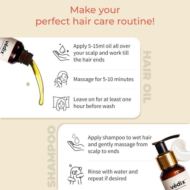Vedix Ayurvedic Hair Care Combo Pack Customized Hair Oil and Dry Shampoo for Dry Hair with NormalOily Scalp  Straight Hair  200 ml - Image 5