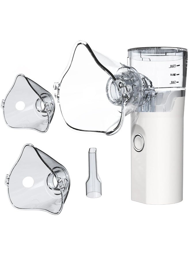 MESH New Mini Nebulizer Machine for Adults & Kids, Upgrade Portable Nebuliser USB Rechargeable Handheld Nebuliser with 2 Mask, 2 Adjustable Atomization Steam Inhaler for Home, Reusable, Silent and Ultrasonic Micro-grid Electronic Atomizer - Image 4