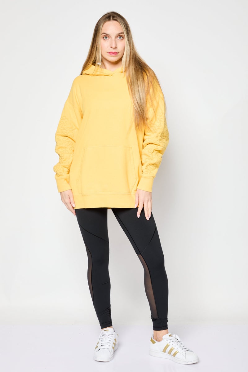 PUMA سويت شيرت رياضي نسائي بغطاء رأس خارجي، أصفر - Image 4