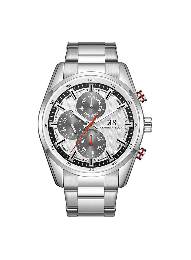 KENNETH SCOTT Men's Stainless Steel Multi Function Watch K24117-SBSW - 47 mm  - Image 1