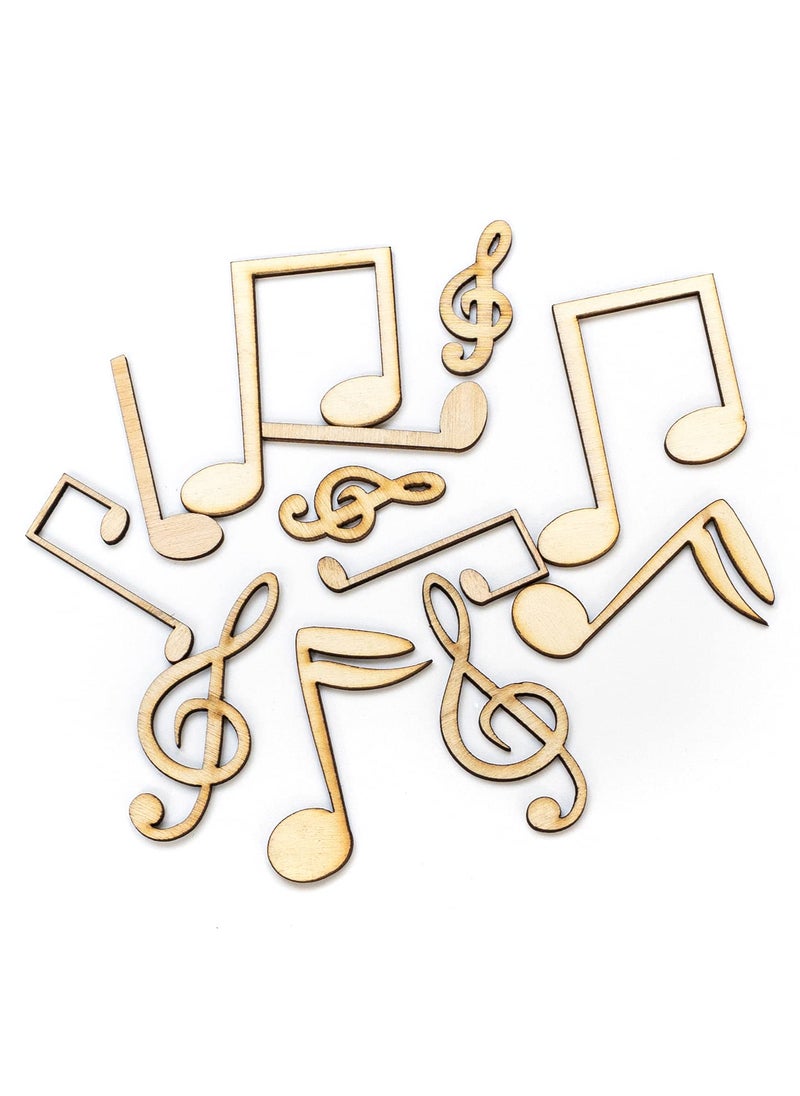AUEAR AUEAR 60 Pack Musical Notes Wood Cutouts Mini Music Note Wooden Embellishments Unfinished Slices for DIY Crafts Home Wedding Decor Ornaments 