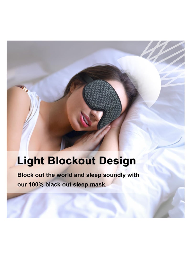 SYOSI 2PCS Black Sleep Eye Mask for Men and Women, Advanced 3D Contoured Memory Foam, 100% Light Blocking, Zero Pressure Blindfold, Ideal for Travel, Noon Break, Yoga - Adjustable and Comfortable - Image 3