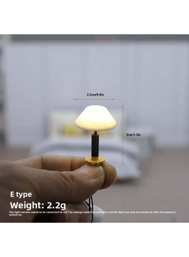 Doll House Miniature Furniture Small Ornaments Miniature Table Lamp Model Mini Bedside Lamp Model Sand Table Building Materials 