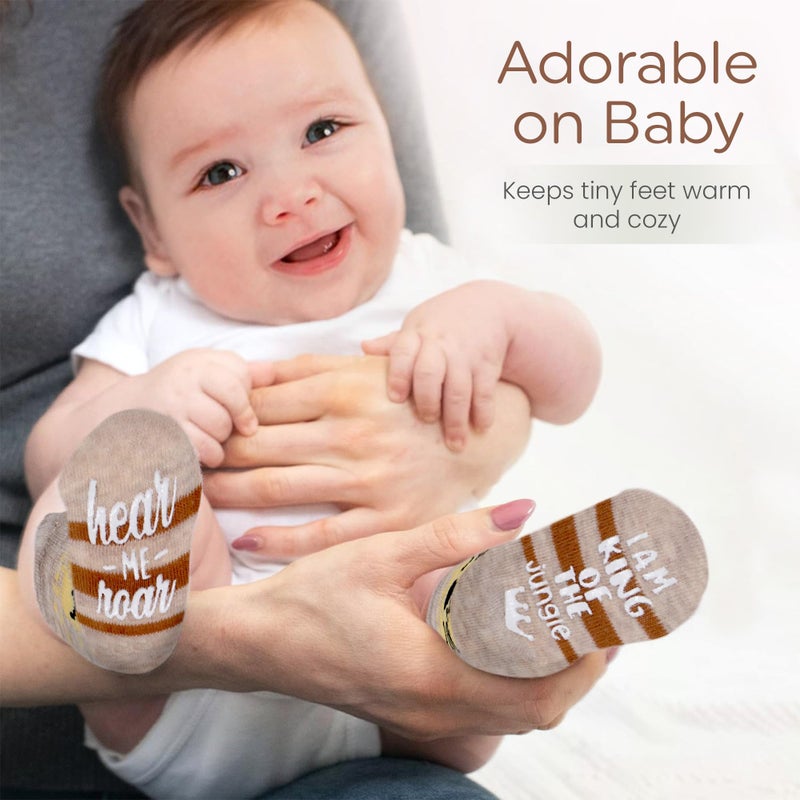 infancie Organic Cotton 8 Pair Baby Socks 0â€“6 Months - Newborn Socks with Gripper - Safe Walking Non-Slip Sole, Perfect Baby Gift and Registry - Baby Socks for Boys and Girls, Newborn Essentials - Image 5