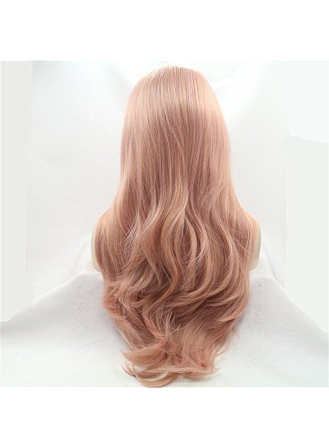 Melody Wig Melody Pink Lace Front Wigs - Long Natural Wave Middle Part Candy Pink Synthetic Lace Front Wigs For Women Half Hand Tied Heat Resistant Fiber Hair 24 Inch - Image 2