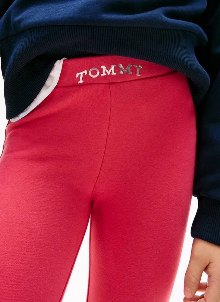 Tommy Hilfiger Vintage Cerise Kids Tommy Foil Flare Legging for Women | Best Price UAE