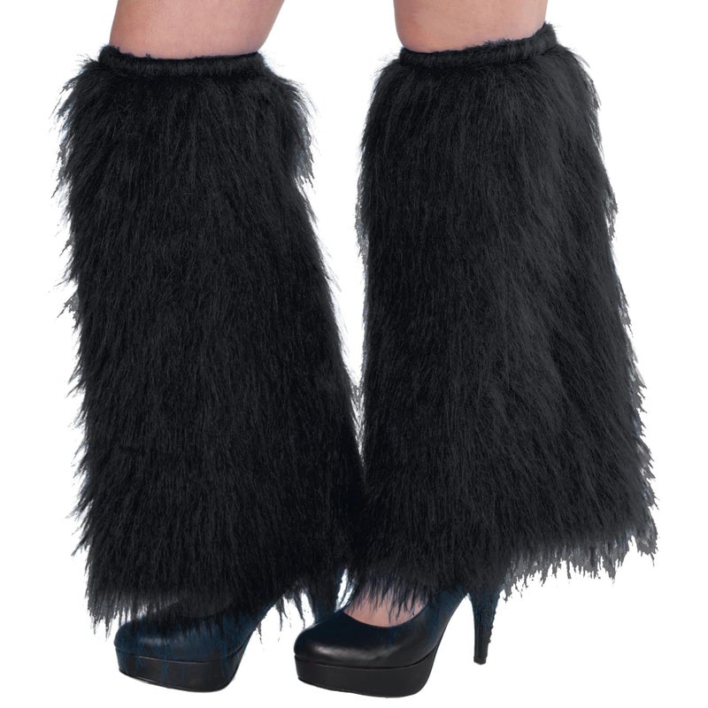 Amscan Amscan 3920211 Adult Plush Leg Warmers 2 Pcs Black