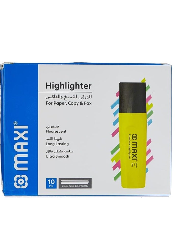 Maxi 10-Piece Highlighter Yellow - Image 1