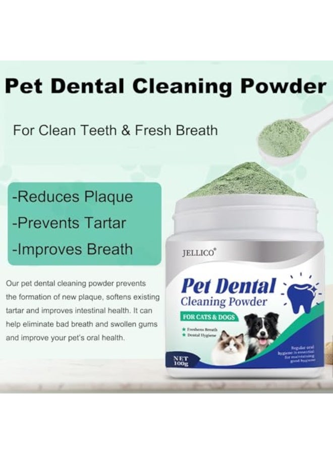 Jellico Dog Teeth Cleaning Powder for Dogs and Cats, Dog Dental Powder Remove Plaque & Bad Breath Off, Pet Dental Care Supplies for Small Medium Large Dogs - Image 2