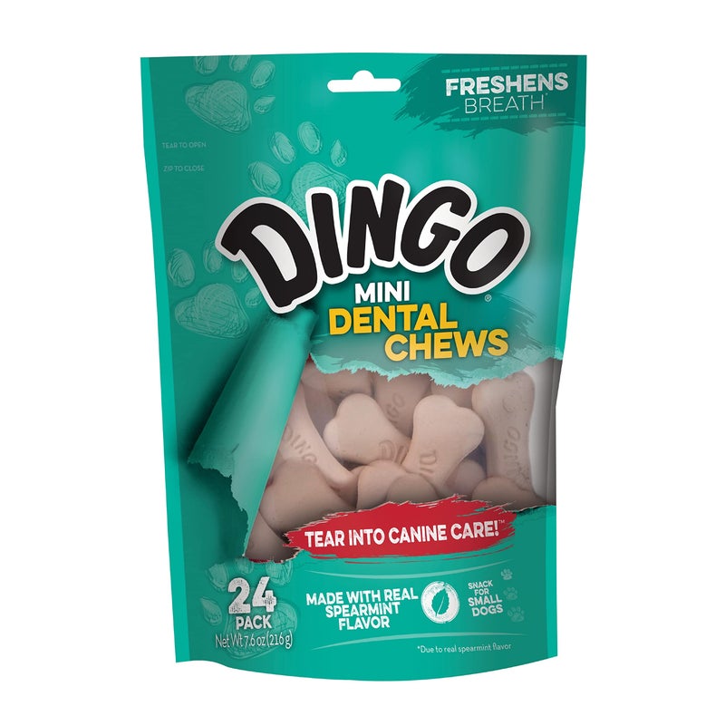 Dingo Denta Treats Teeth Whitening Mini Chews, 24 Pack, Flavourless, 7.6 Oz - Image 1